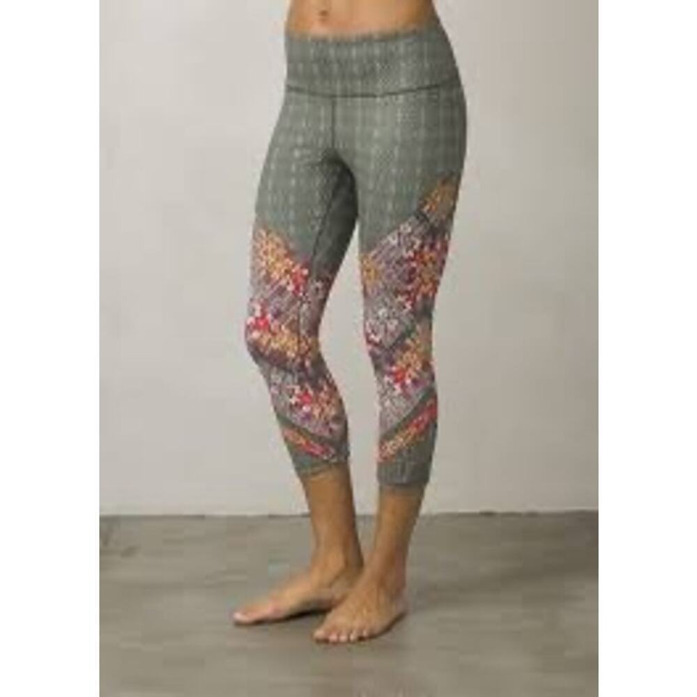 Prana Pillar Printed Capri Tight Womens Size M Yoga Activewear *EUC